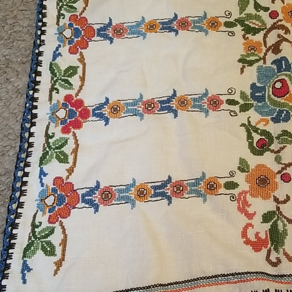Vintage Handmade Cross Stich Pillow Cover - Picture 2 of 6